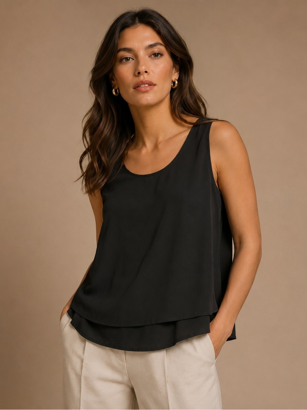 Torrid Black Sleeveless Chiffon Tank Plus Size Minimalist Top Size 2